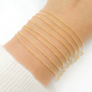 14K Solid Gold Wheat Chain